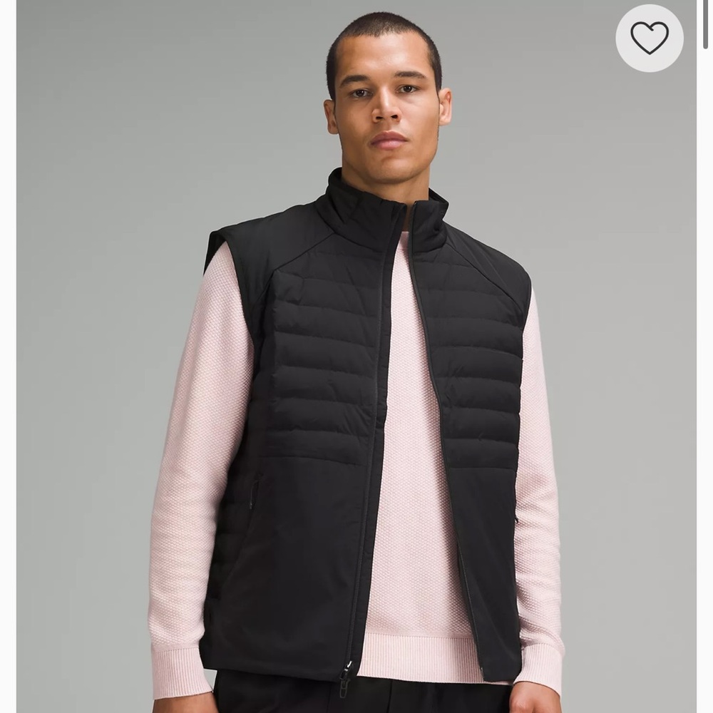 Lulu Lemon Men's Down For It All - Black Quilted Sleeveless Puffer Vest